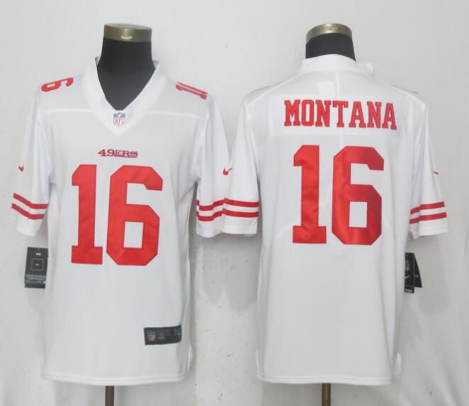 Men San Francisco 49ers 16 Montana White Vapor Untouchable Limited Player Nike NFL Jerseys